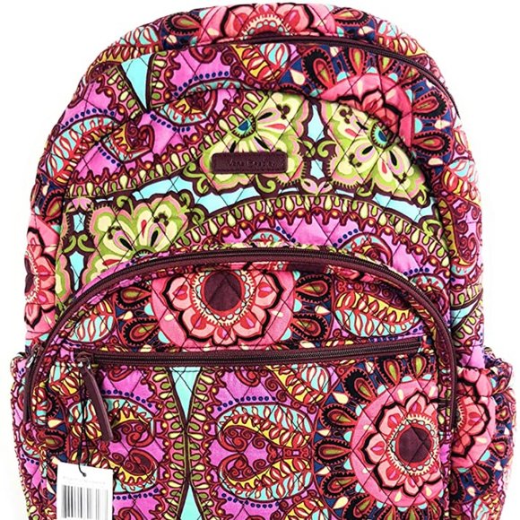 Vera Bradley RESORT MEDALLION Quilted Backpack Laptop Travel Bag Tote School Q52 main image 4